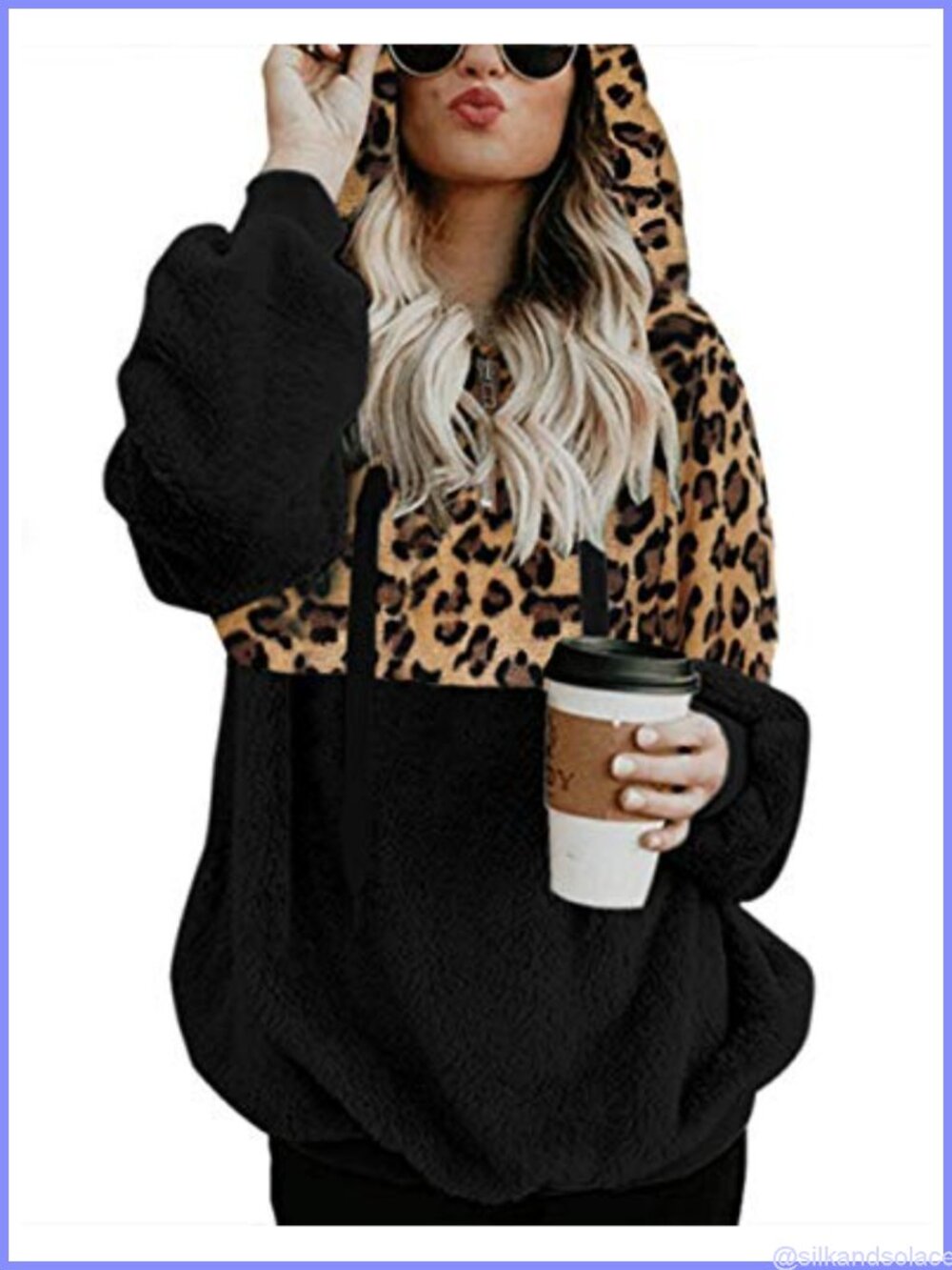 Women Fuzzy Sherpa Fleece Zip Pullover Hoodie Oversize Sweatshirt Coat